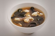 Hot miso soup with seafood